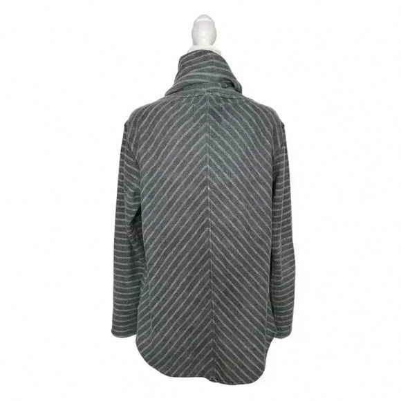 Burton Green and Gray Striped Cowl Neck Sweater - Picture 3 of 7